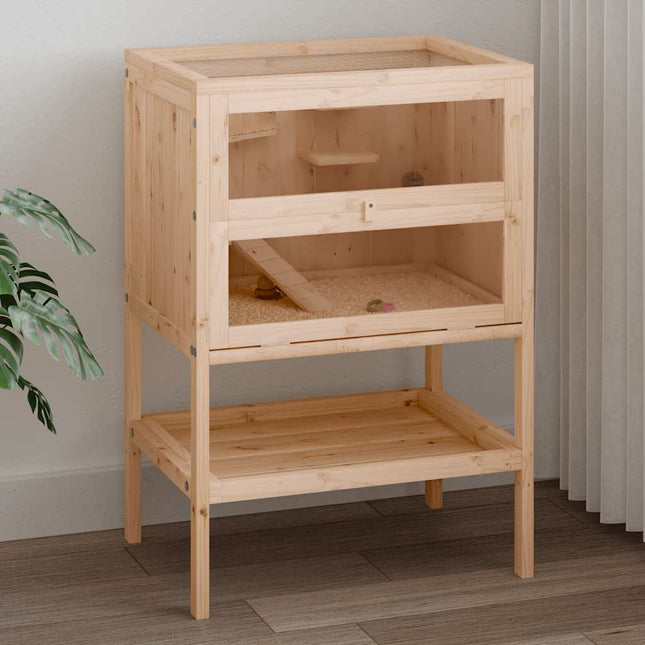hamsterbur 55x40x80 cm massivt træ gran