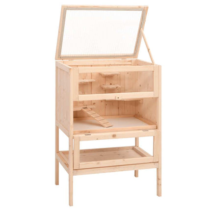 hamsterbur 55x40x80 cm massivt træ gran