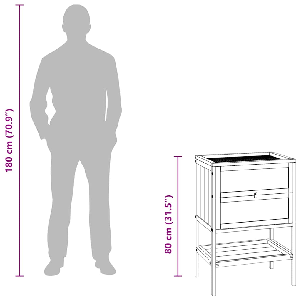 hamsterbur 55x40x80 cm massivt træ gran