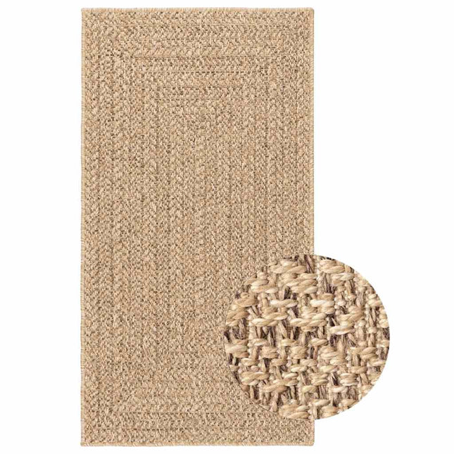 gulvtæppe ZIZUR 80x150 cm jute-look indendørs og udendørs