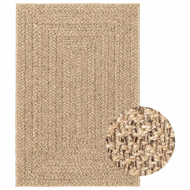 gulvtæppe ZIZUR 120x170 cm jute-look indendørs og udendørs