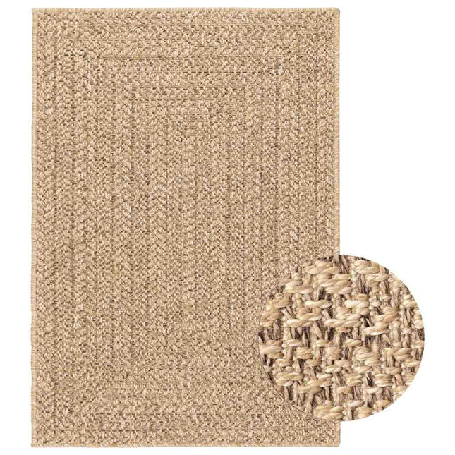 gulvtæppe ZIZUR 160x230 cm jute-look indendørs og udendørs