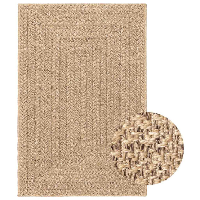 gulvtæppe ZIZUR 200x290 cm jute-look indendørs og udendørs