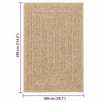 gulvtæppe ZIZUR 200x290 cm jute-look indendørs og udendørs