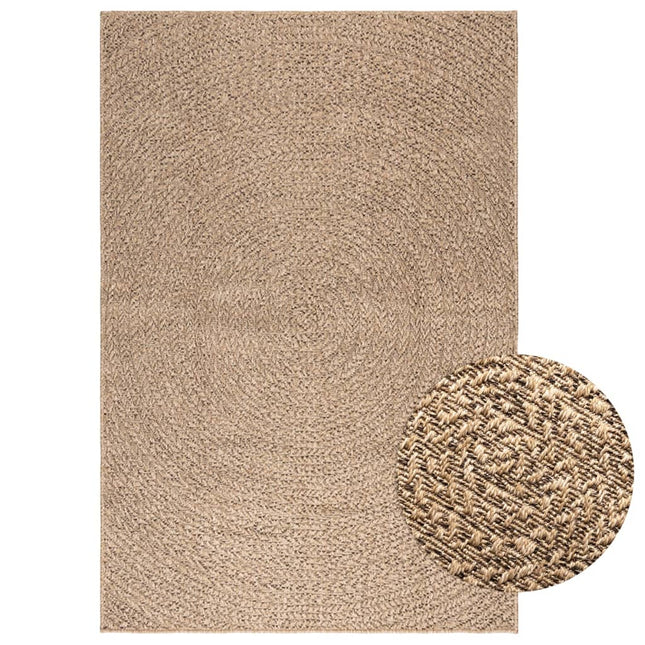 gulvtæppe ZIZUR 120x170 cm jute-look indendørs og udendørs