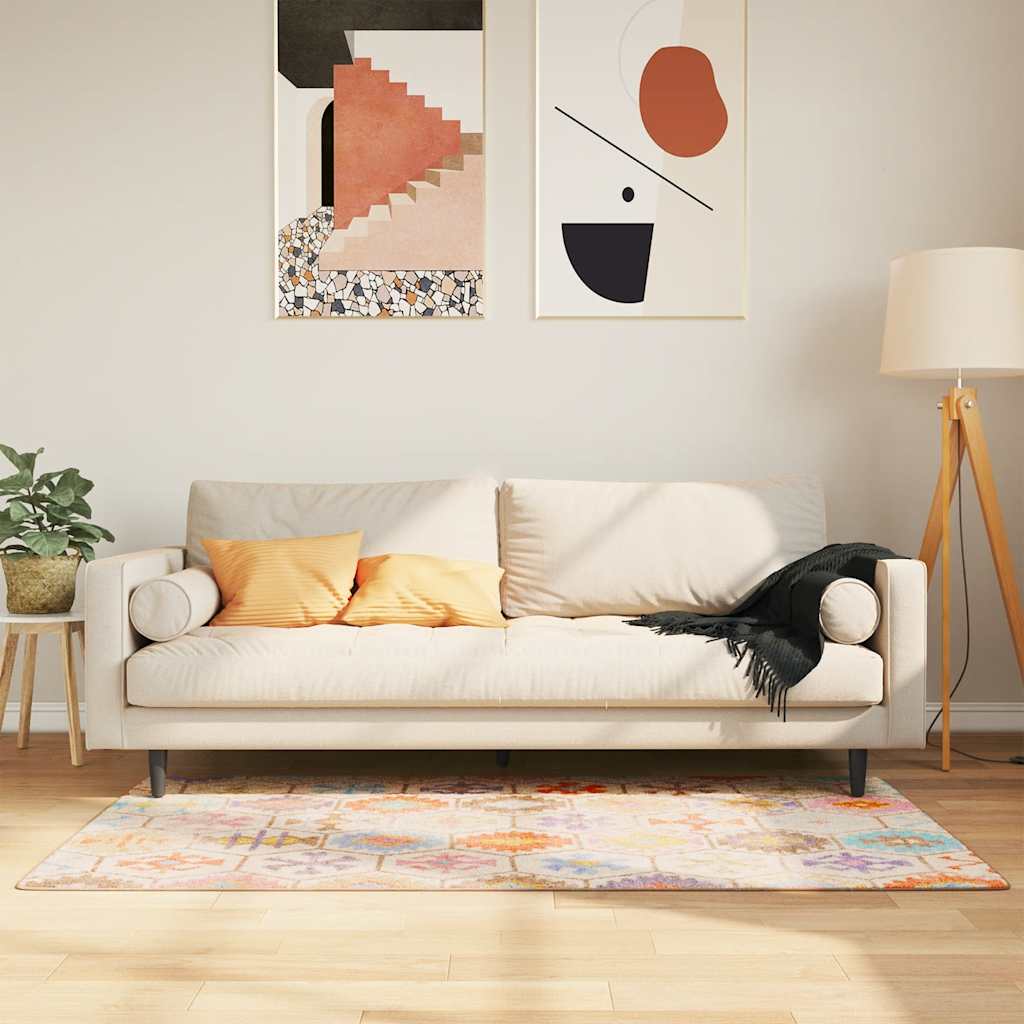 Gulvtæppe 80x150 Cm Vaskbart Og Skridsikkert Flerfarvet - Vidaxl