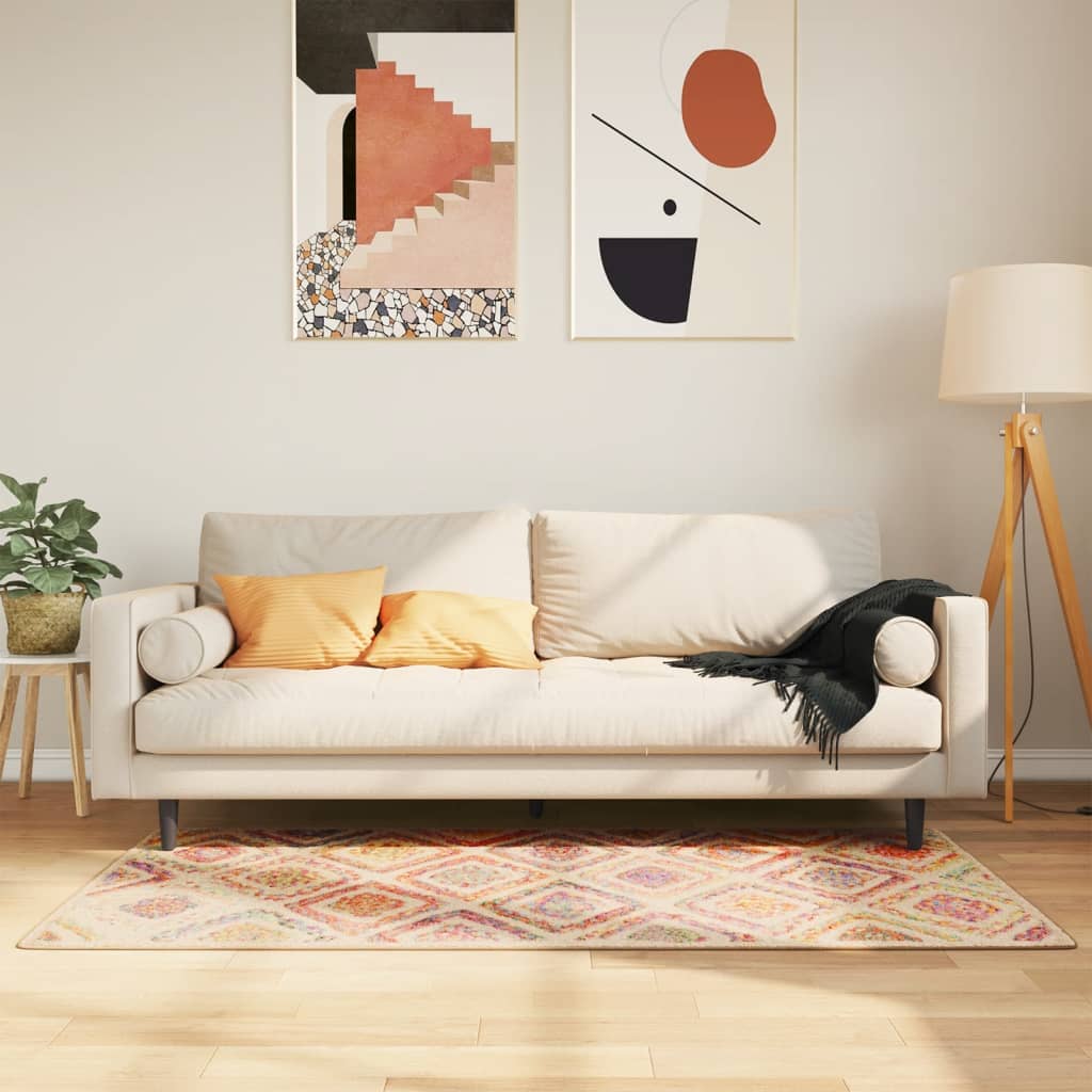 Gulvtæppe 80x150 Cm Vaskbart Og Skridsikkert Flerfarvet - Vidaxl