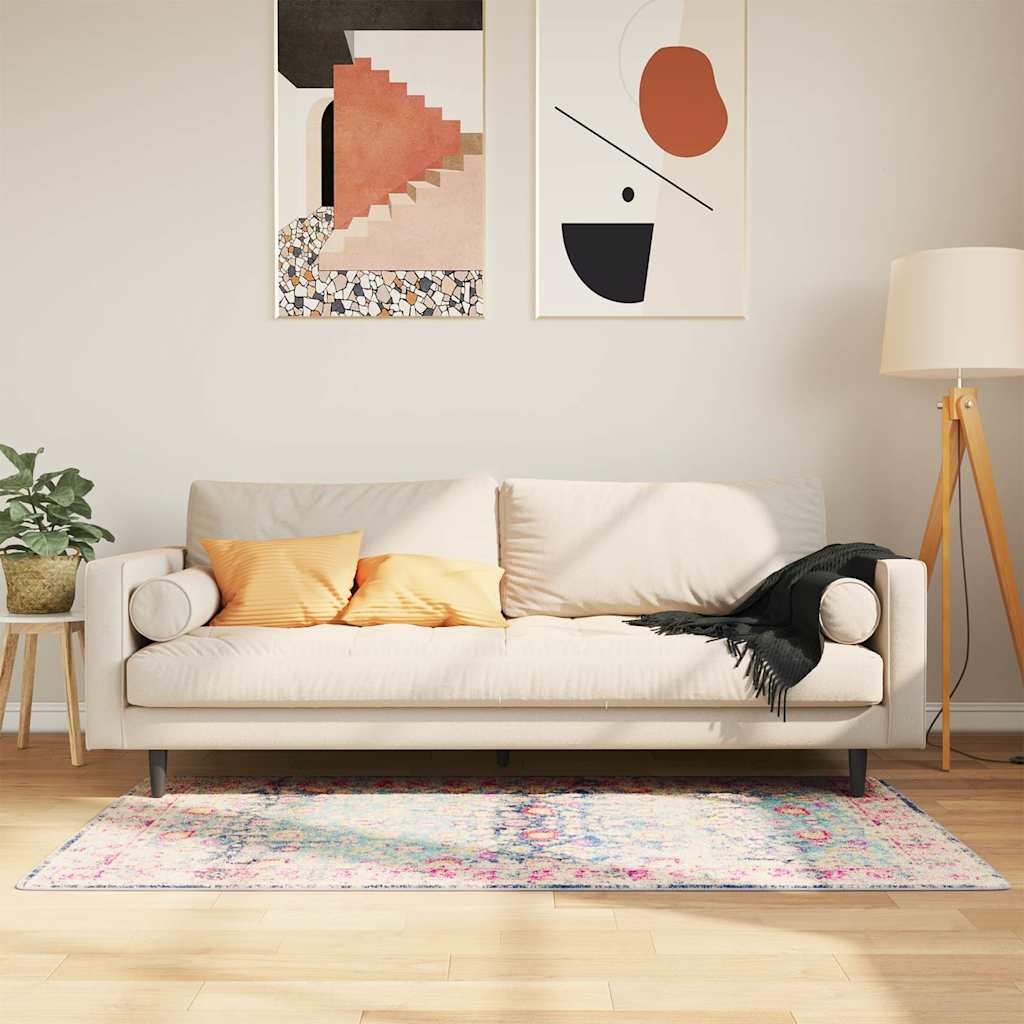 Gulvtæppe 80x150 Cm Vaskbart Og Skridsikkert Flerfarvet - Vidaxl
