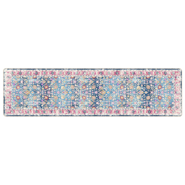 gulvtæppe 80x300 cm vaskbart flerfarvet