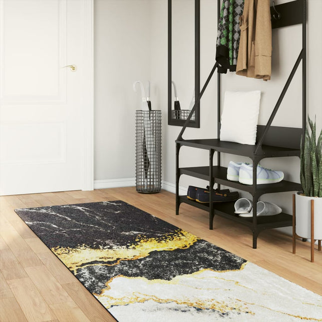 gulvtæppe 80x300 cm vaskbart flerfarvet