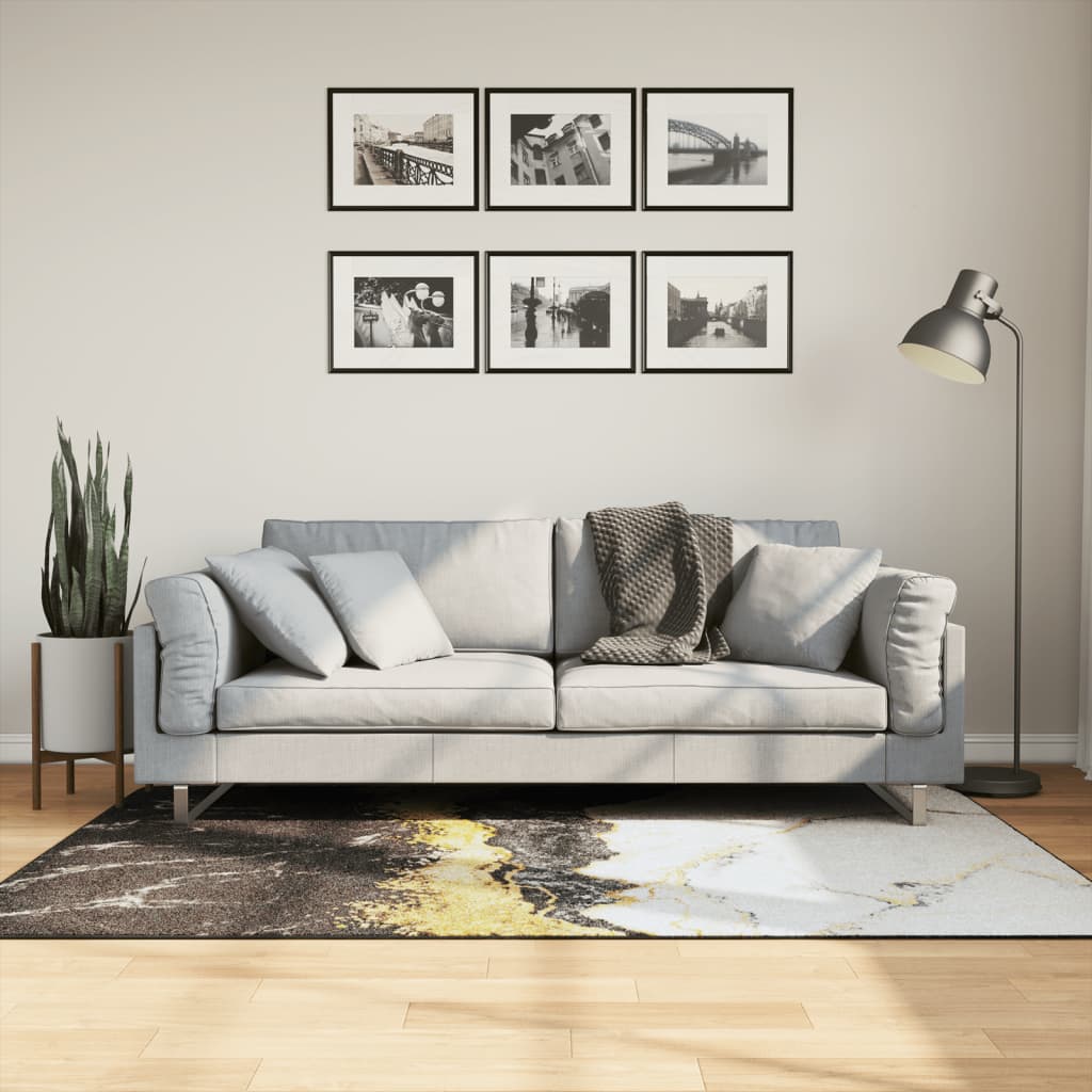 Gulvtæppe 120x180 Cm Vaskbart Og Skridsikkert Flerfarvet - Vidaxl