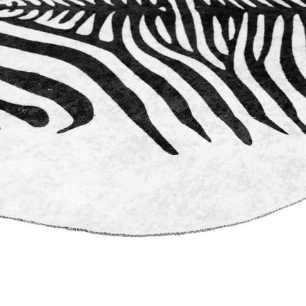 gulvtæppe 120x170 cm vaskbart zebrastriber sort og hvid