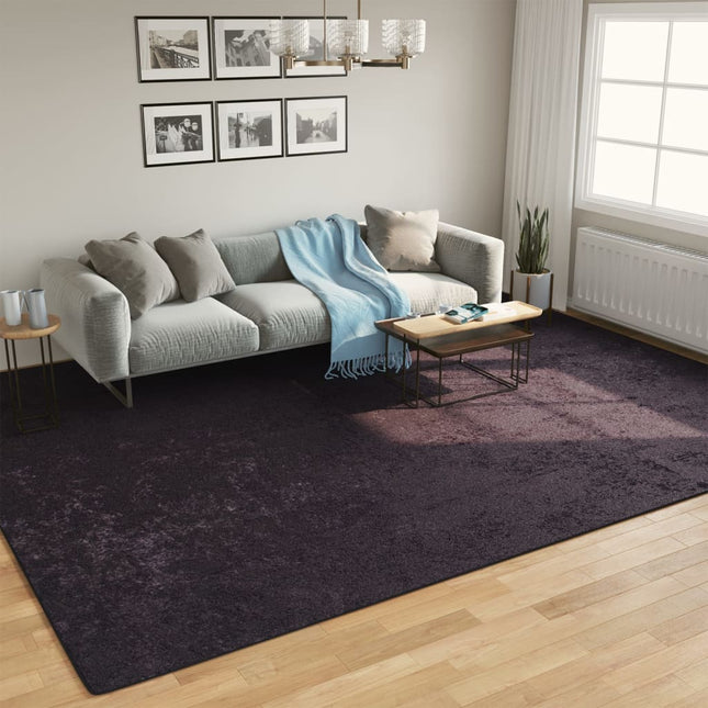 gulvtæppe 400x300 cm vaskbart antracitgrå