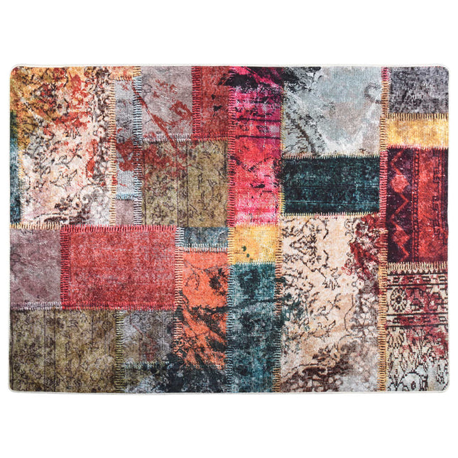 gulvtæppe 400x300 cm vaskbart flerfarvet