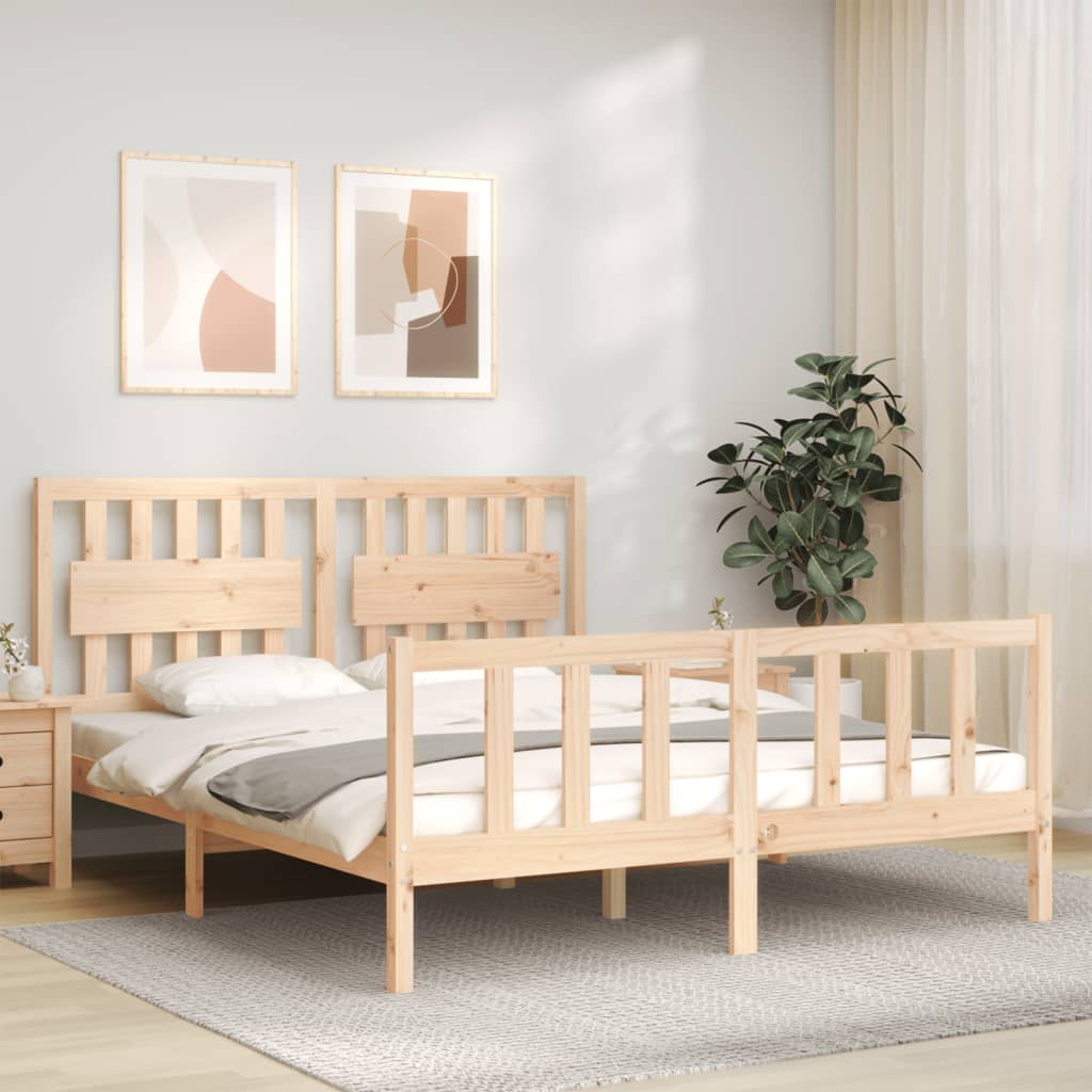 sengeramme uden madras 160x200 cm massivt fyrretræ