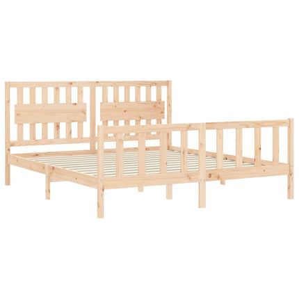 sengeramme med sengegavl Super King Size massivt træ