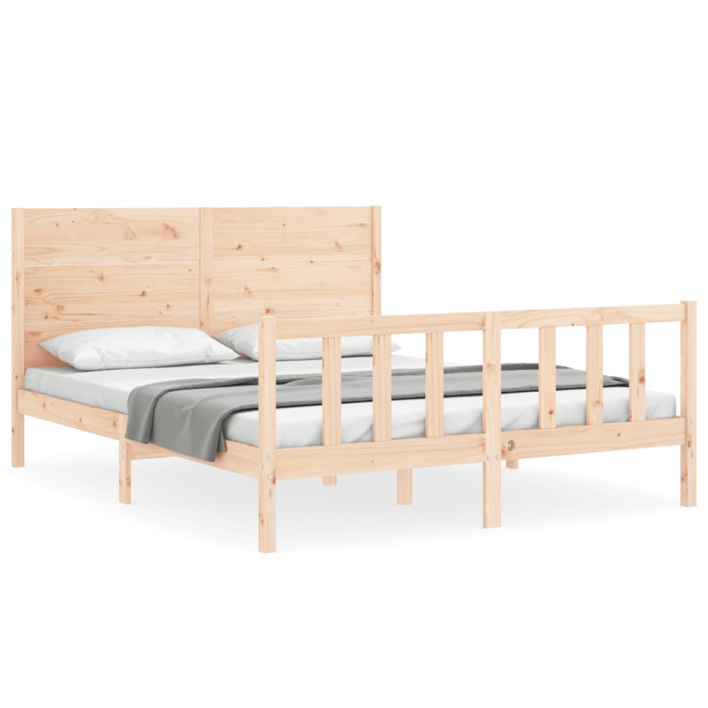 sengeramme uden madras 160x200 cm massivt fyrretræ