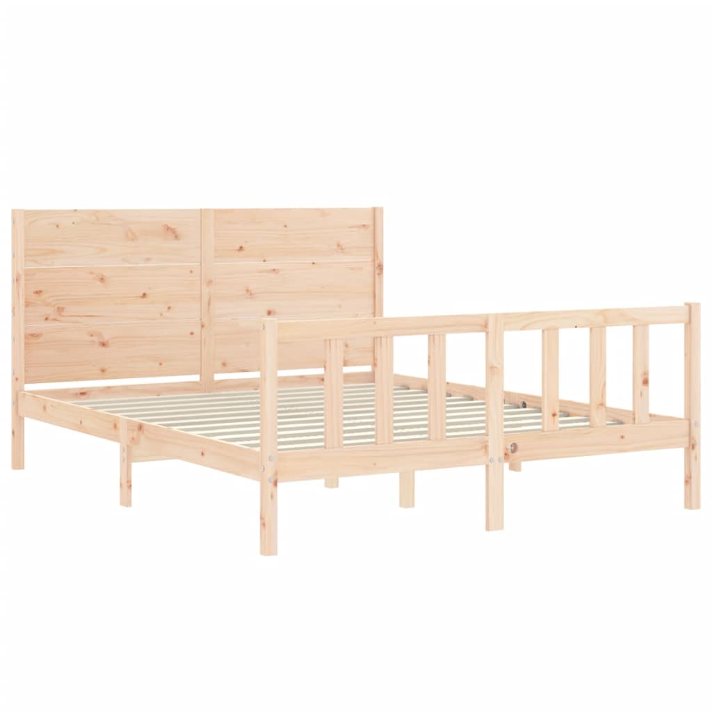 sengeramme uden madras 160x200 cm massivt fyrretræ