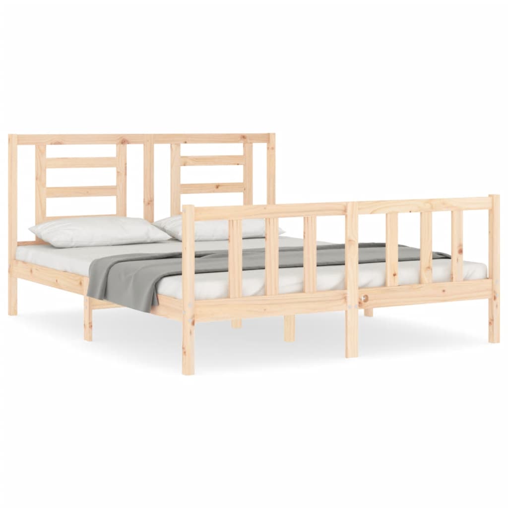 sengeramme uden madras 160x200 cm massivt fyrretræ