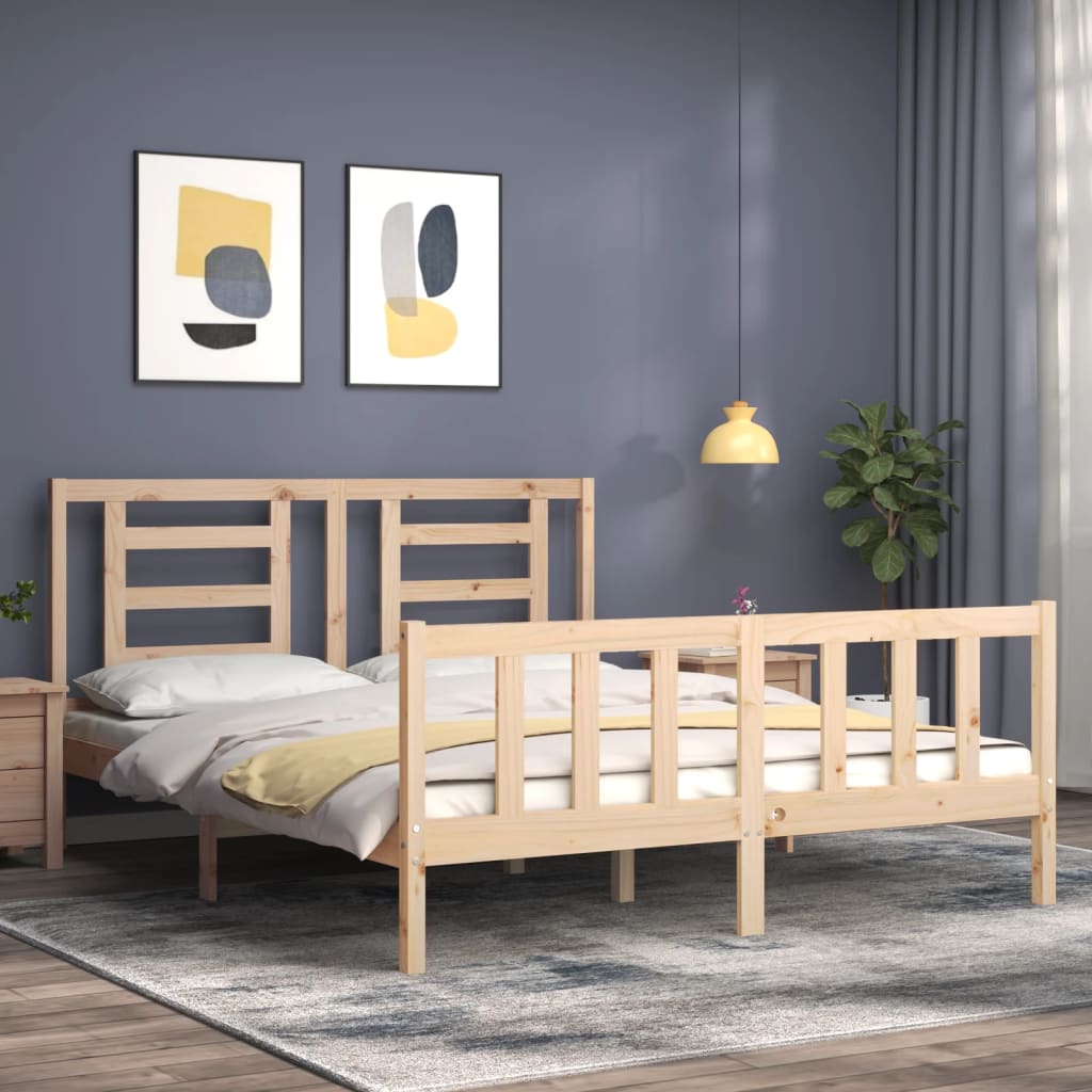 sengeramme uden madras 160x200 cm massivt fyrretræ