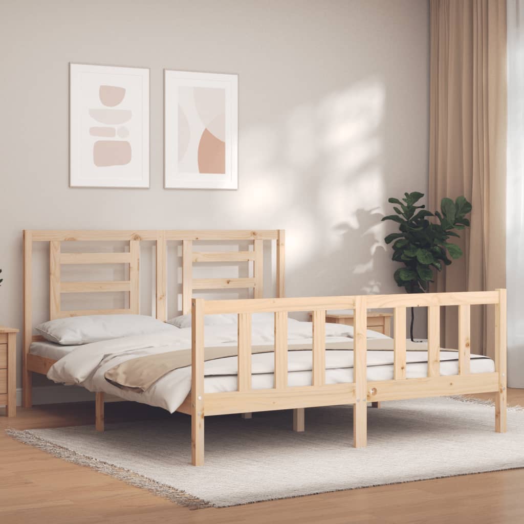 sengeramme uden madras 160x200 cm massivt fyrretræ