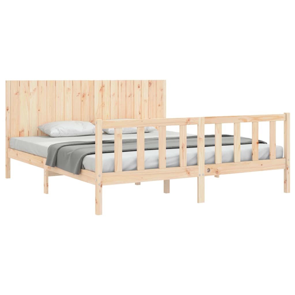 sengeramme med sengegavl Super King Size massivt træ