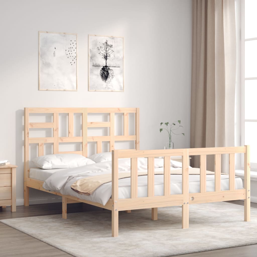 sengeramme uden madras 140x200 cm massivt fyrretræ