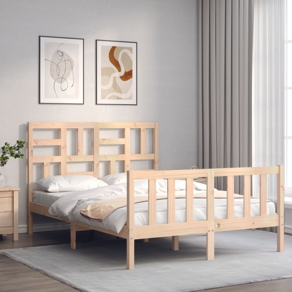 sengeramme uden madras 140x200 cm massivt fyrretræ