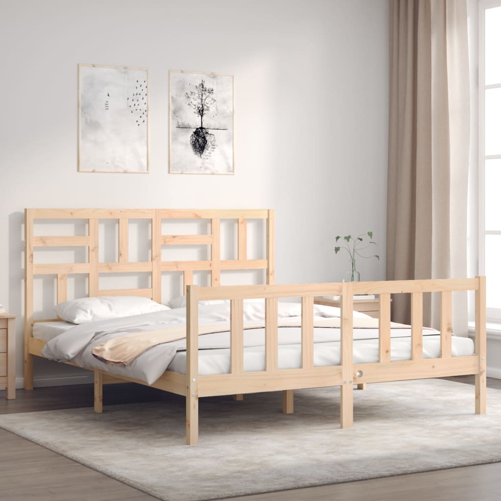 sengeramme uden madras 160x200 cm massivt fyrretræ