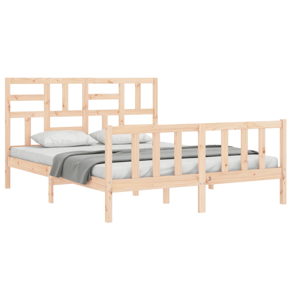 sengeramme uden madras 160x200 cm massivt fyrretræ