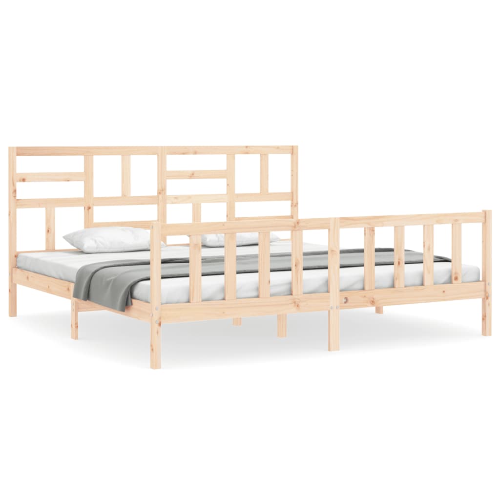sengeramme med sengegavl Super King Size massivt træ