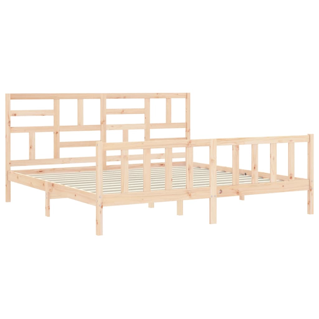 sengeramme med sengegavl Super King Size massivt træ