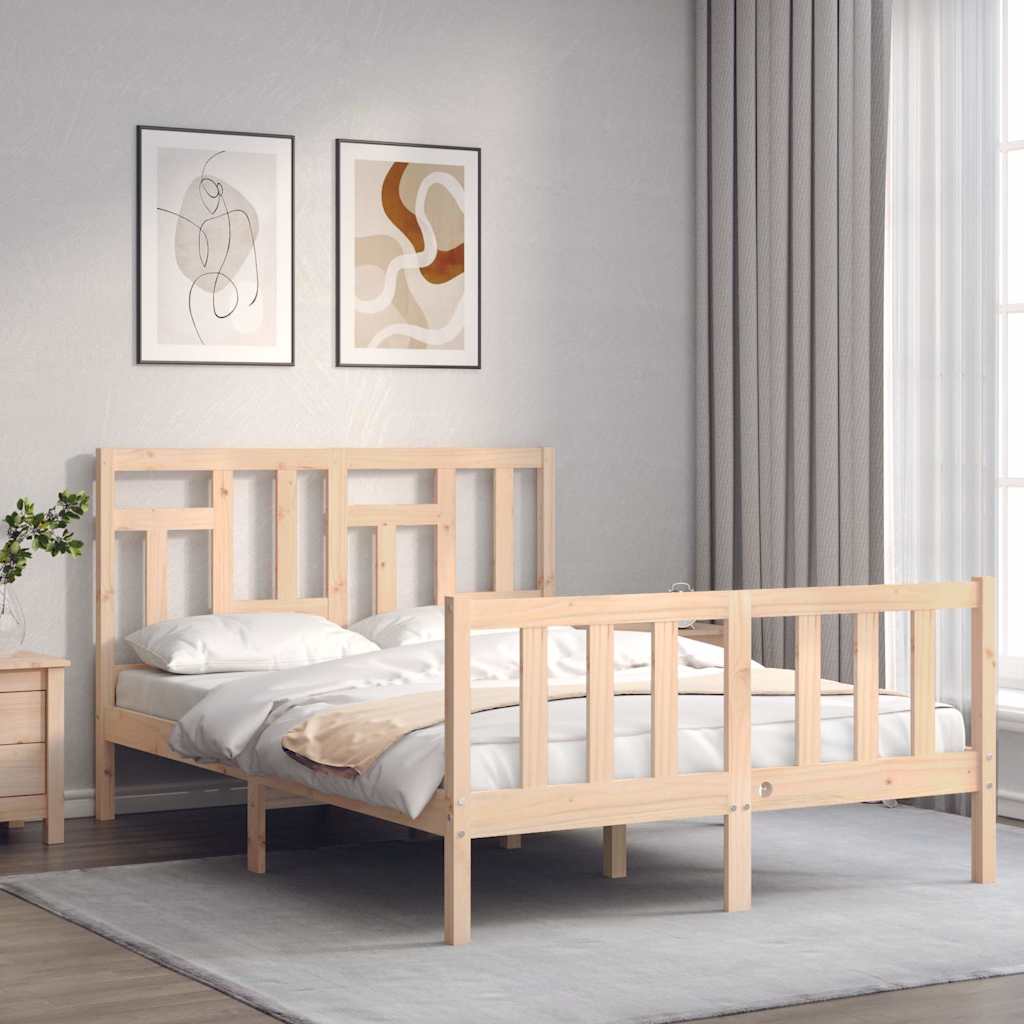sengeramme uden madras 140x200 cm massivt fyrretræ