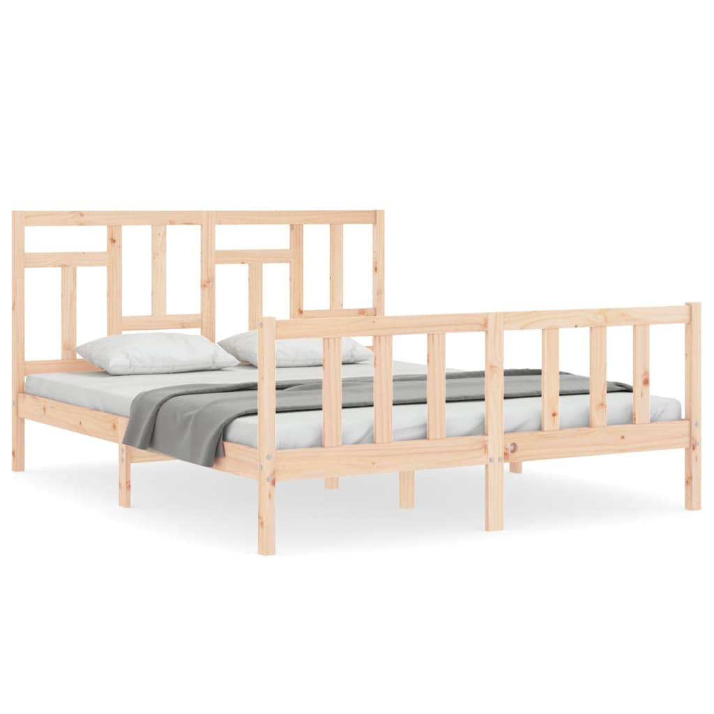 sengeramme uden madras 160x200 cm massivt fyrretræ