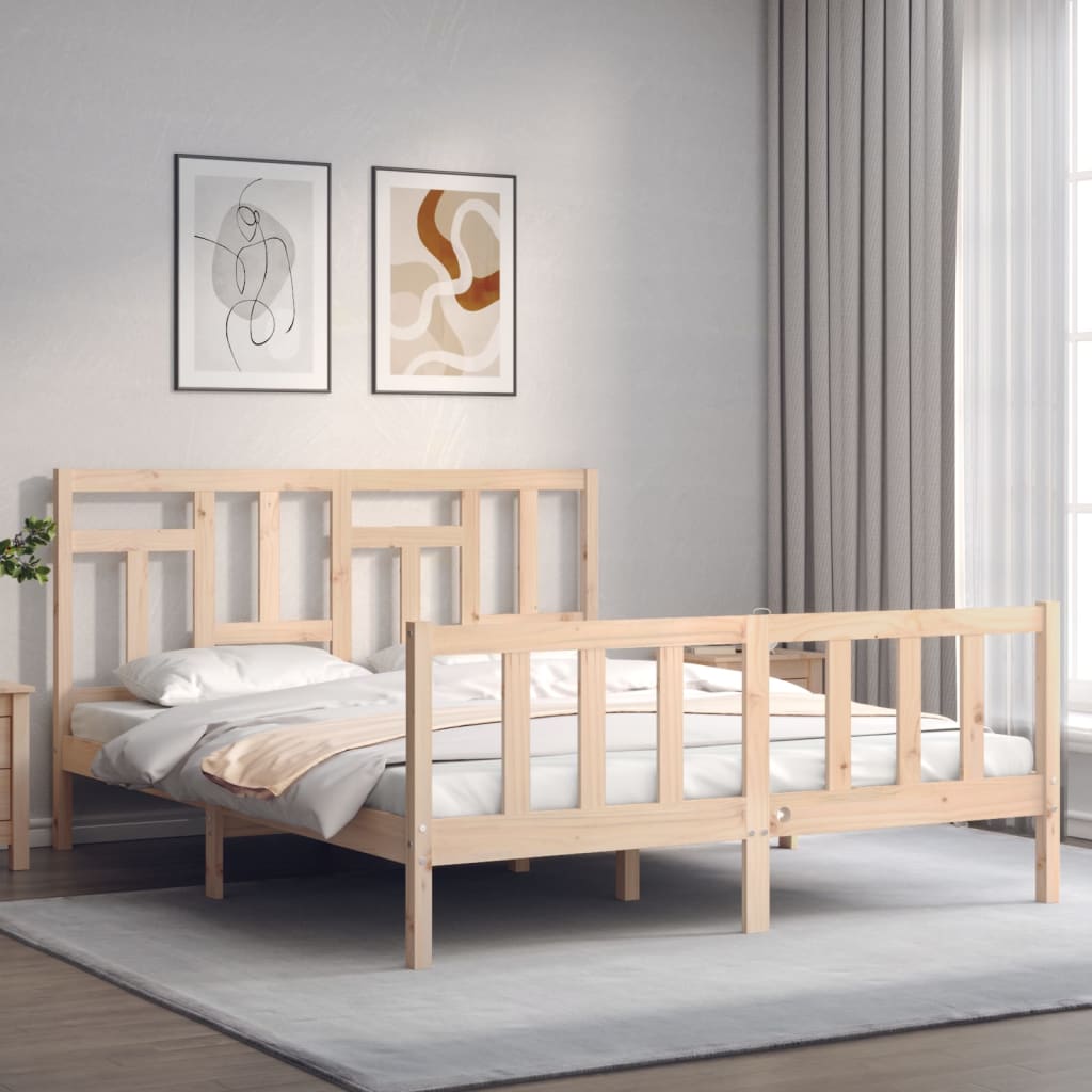 sengeramme uden madras 160x200 cm massivt fyrretræ