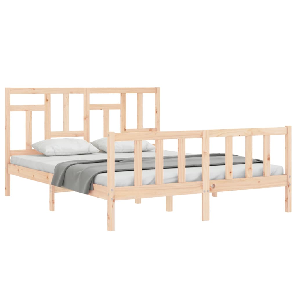 sengeramme uden madras 160x200 cm massivt fyrretræ