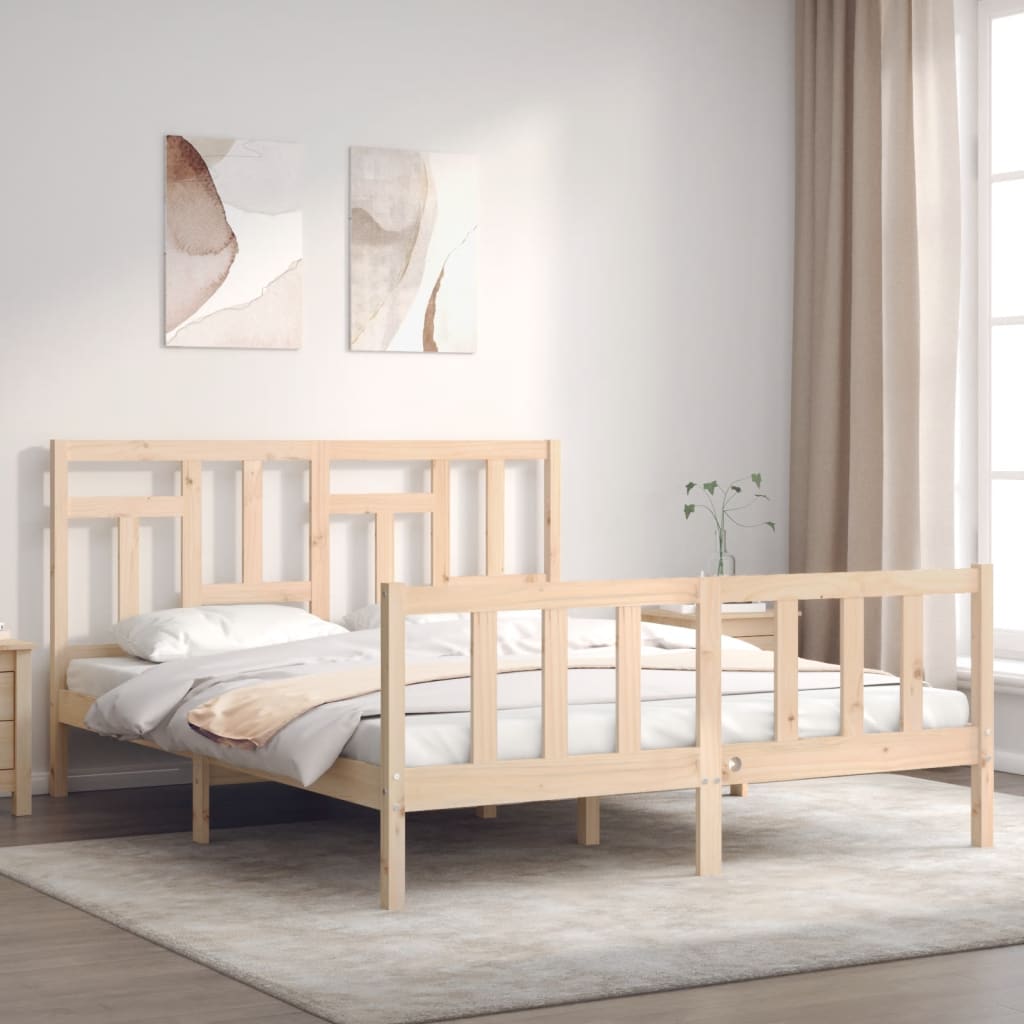 sengeramme uden madras 160x200 cm massivt fyrretræ