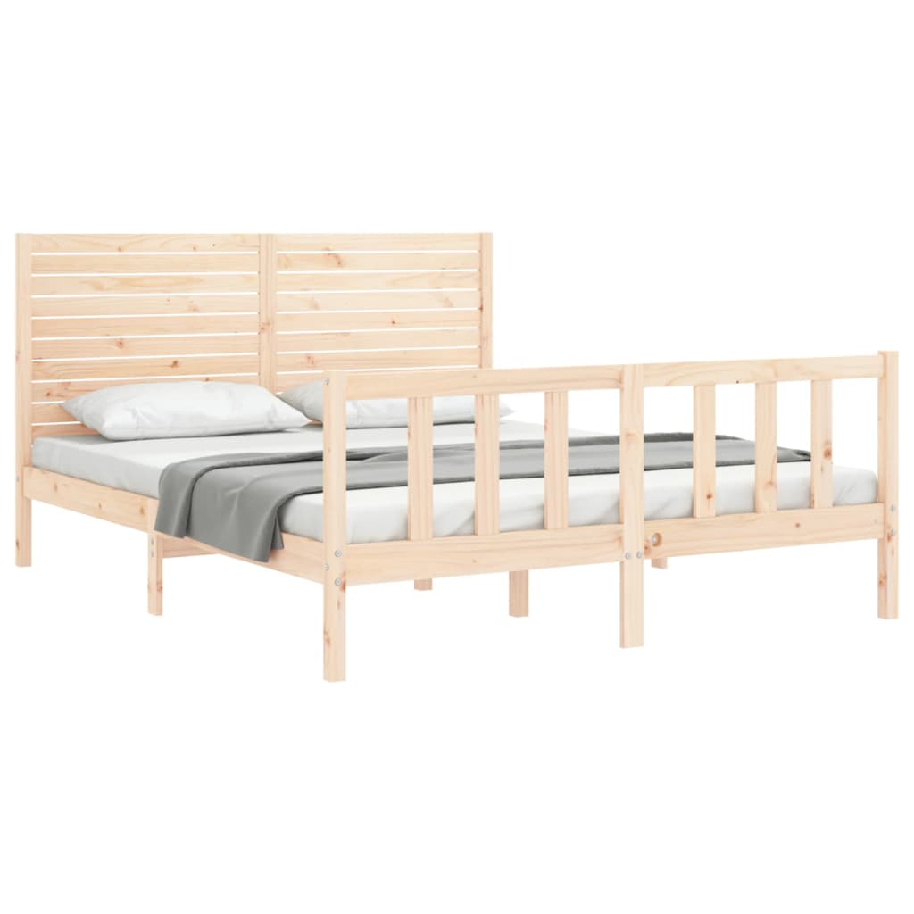 sengeramme uden madras 160x200 cm massivt fyrretræ