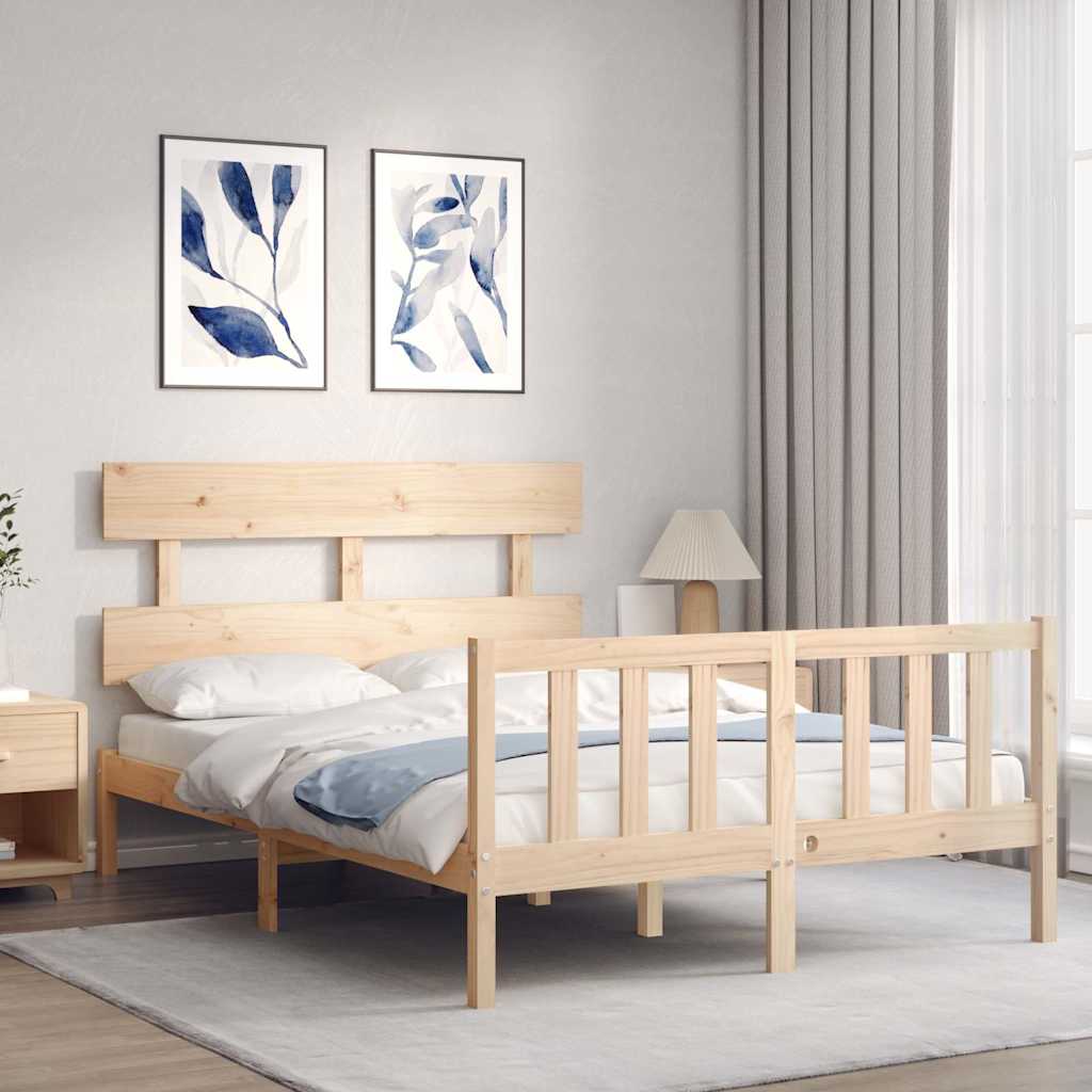 sengeramme uden madras 140x200 cm massivt fyrretræ