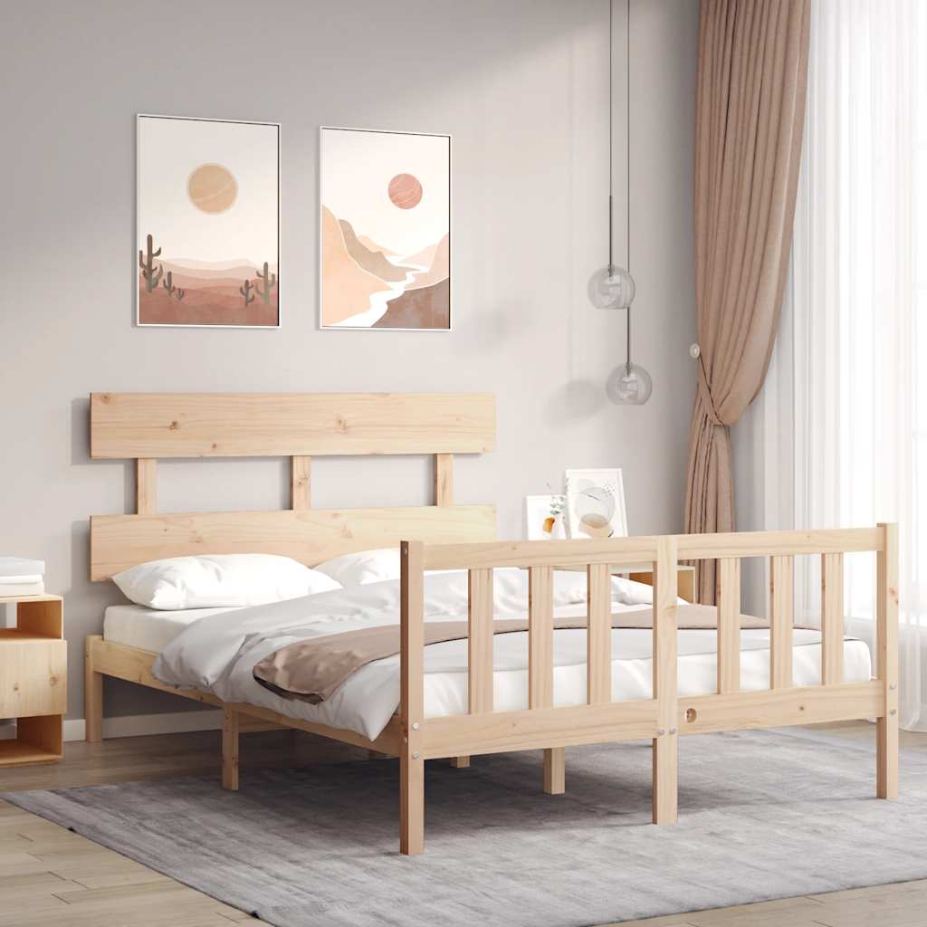 sengeramme uden madras 140x200 cm massivt fyrretræ
