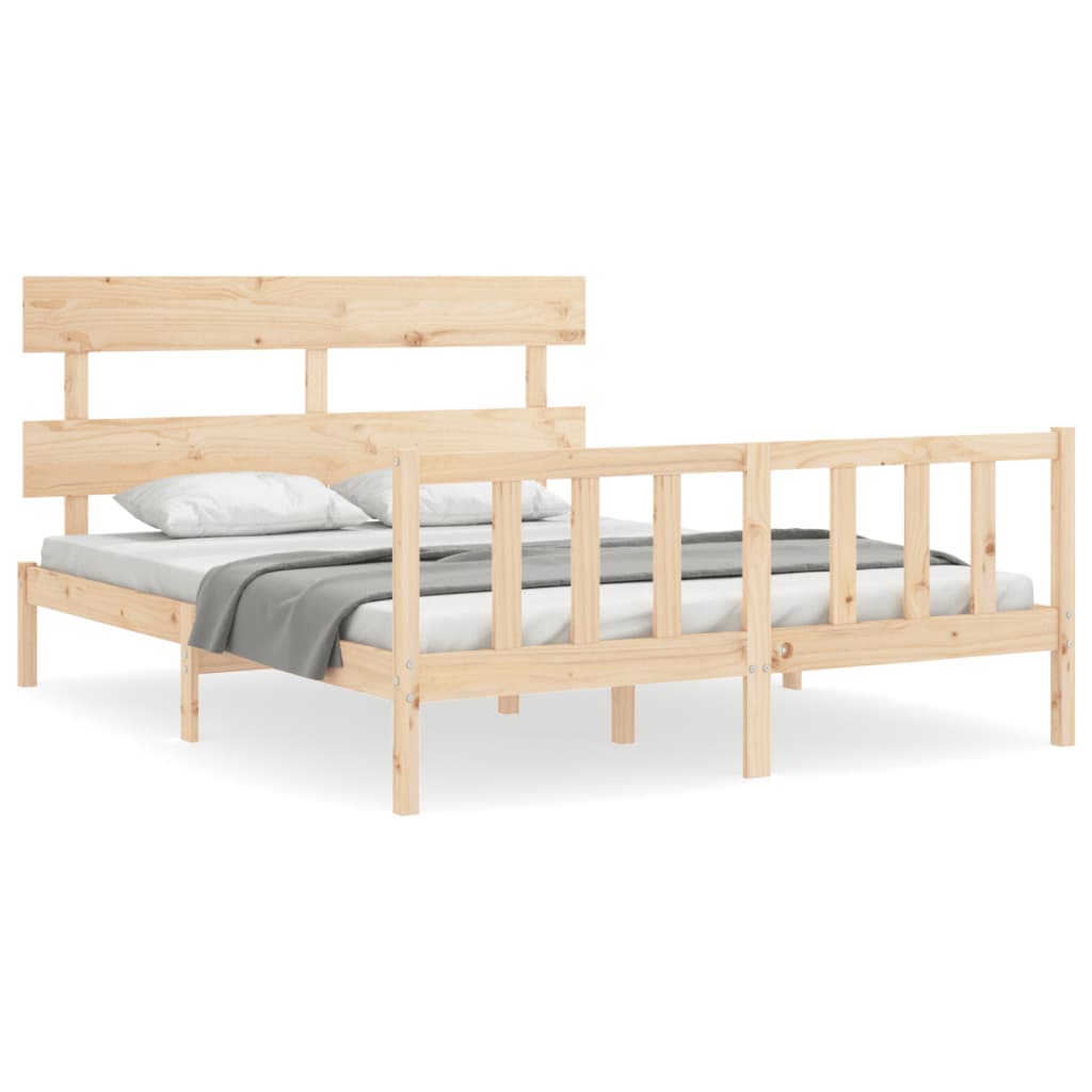 sengeramme uden madras 160x200 cm massivt fyrretræ