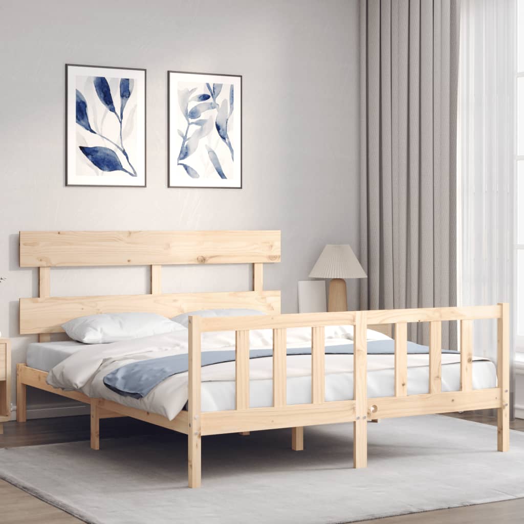sengeramme uden madras 160x200 cm massivt fyrretræ