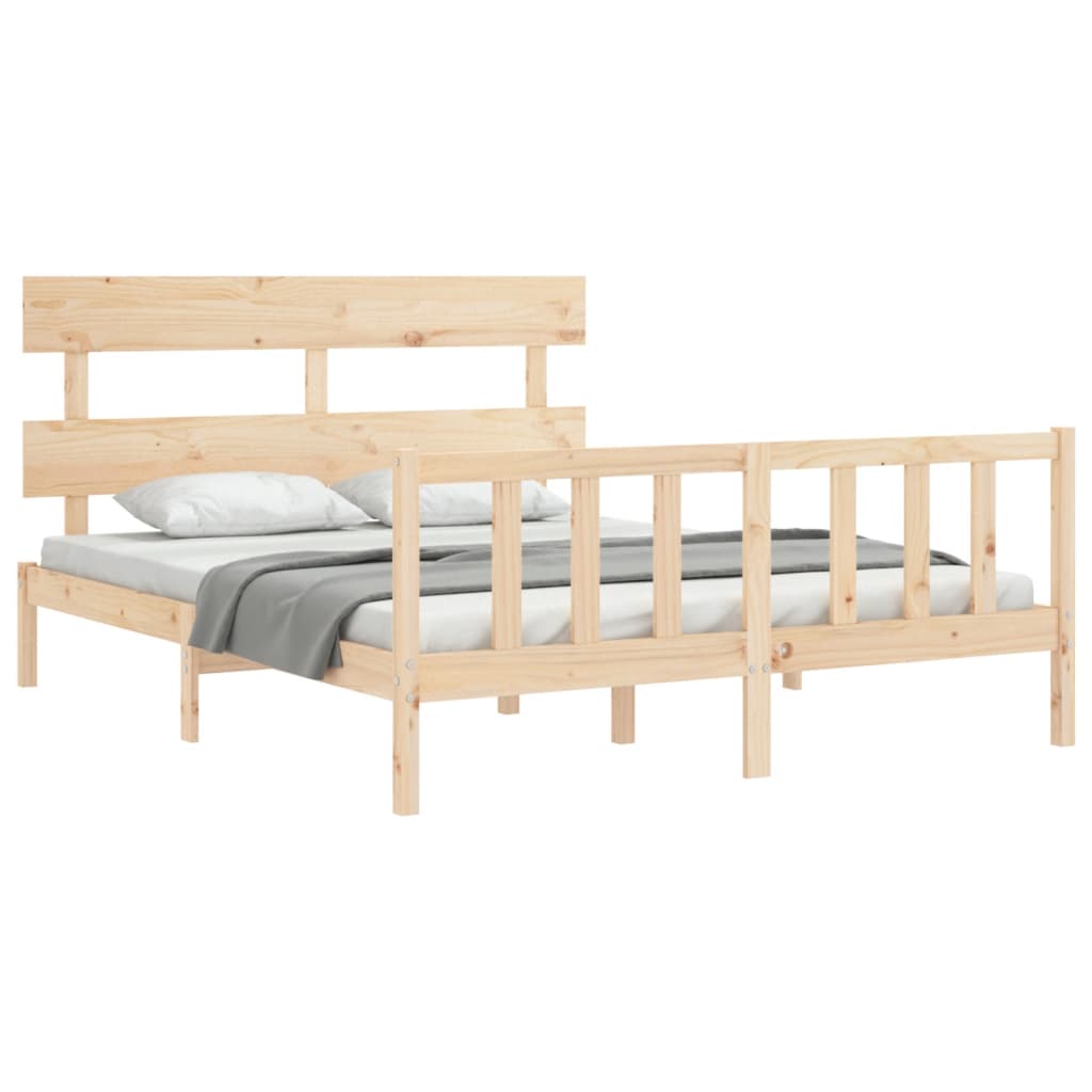 sengeramme uden madras 160x200 cm massivt fyrretræ