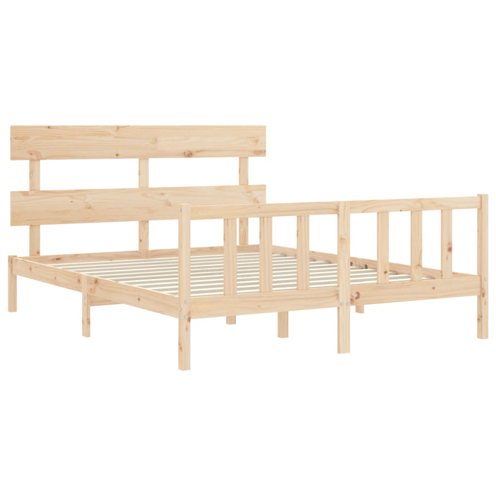 sengeramme uden madras 160x200 cm massivt fyrretræ
