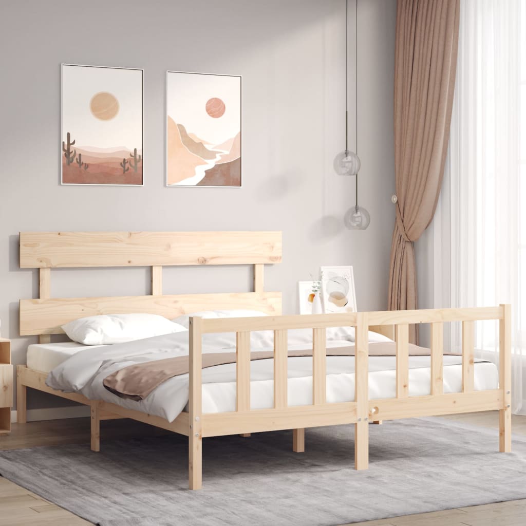 sengeramme uden madras 160x200 cm massivt fyrretræ