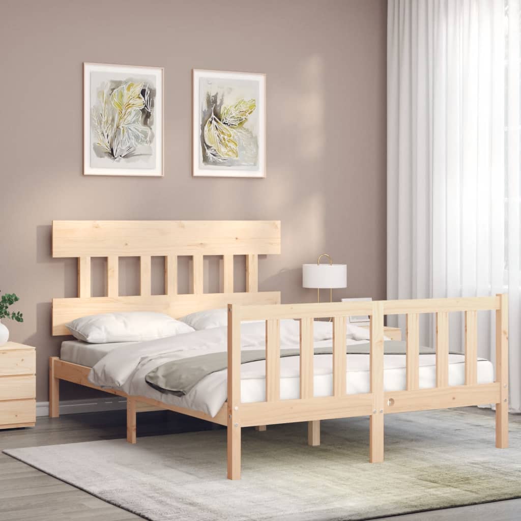 sengeramme uden madras 140x200 cm massivt fyrretræ