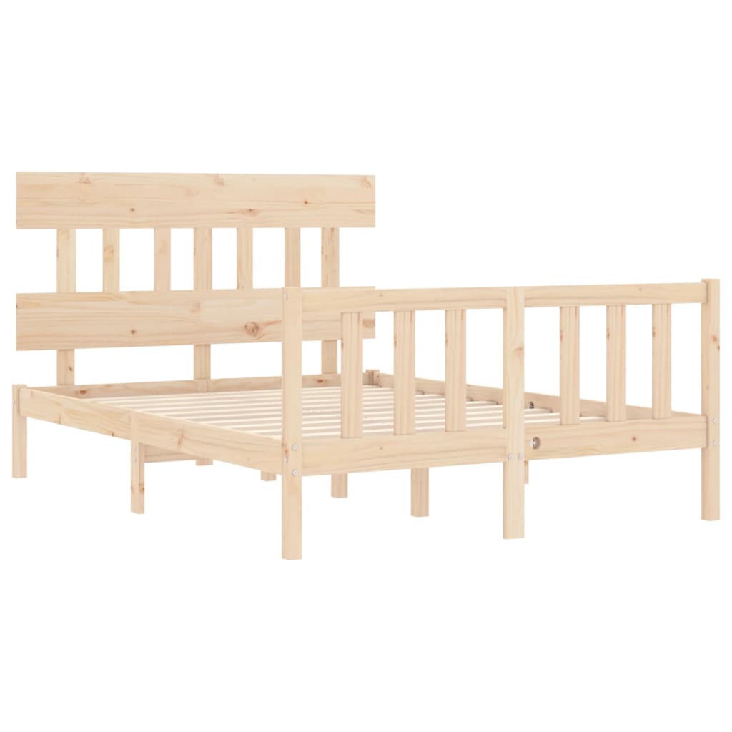 sengeramme uden madras 140x200 cm massivt fyrretræ