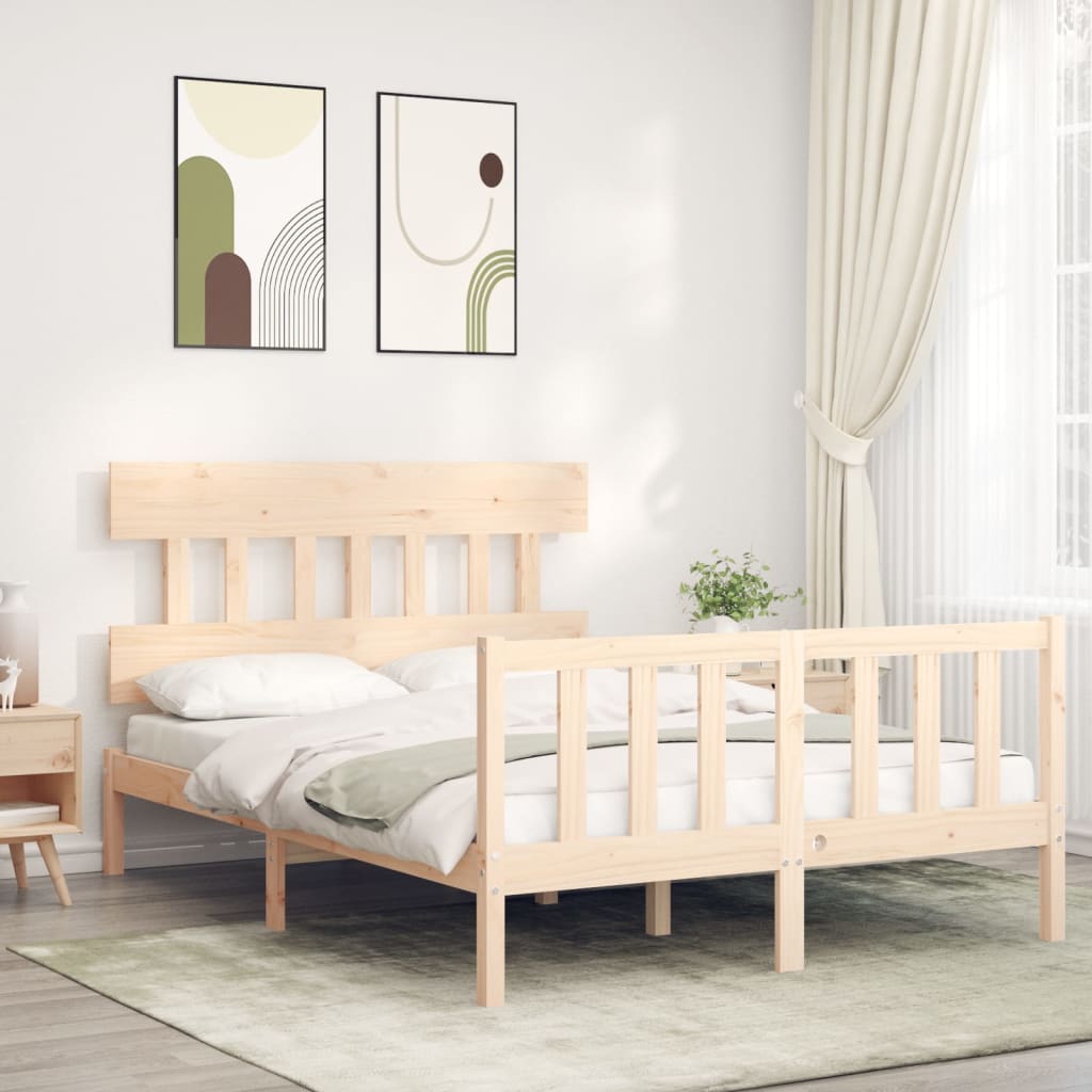 sengeramme uden madras 140x200 cm massivt fyrretræ