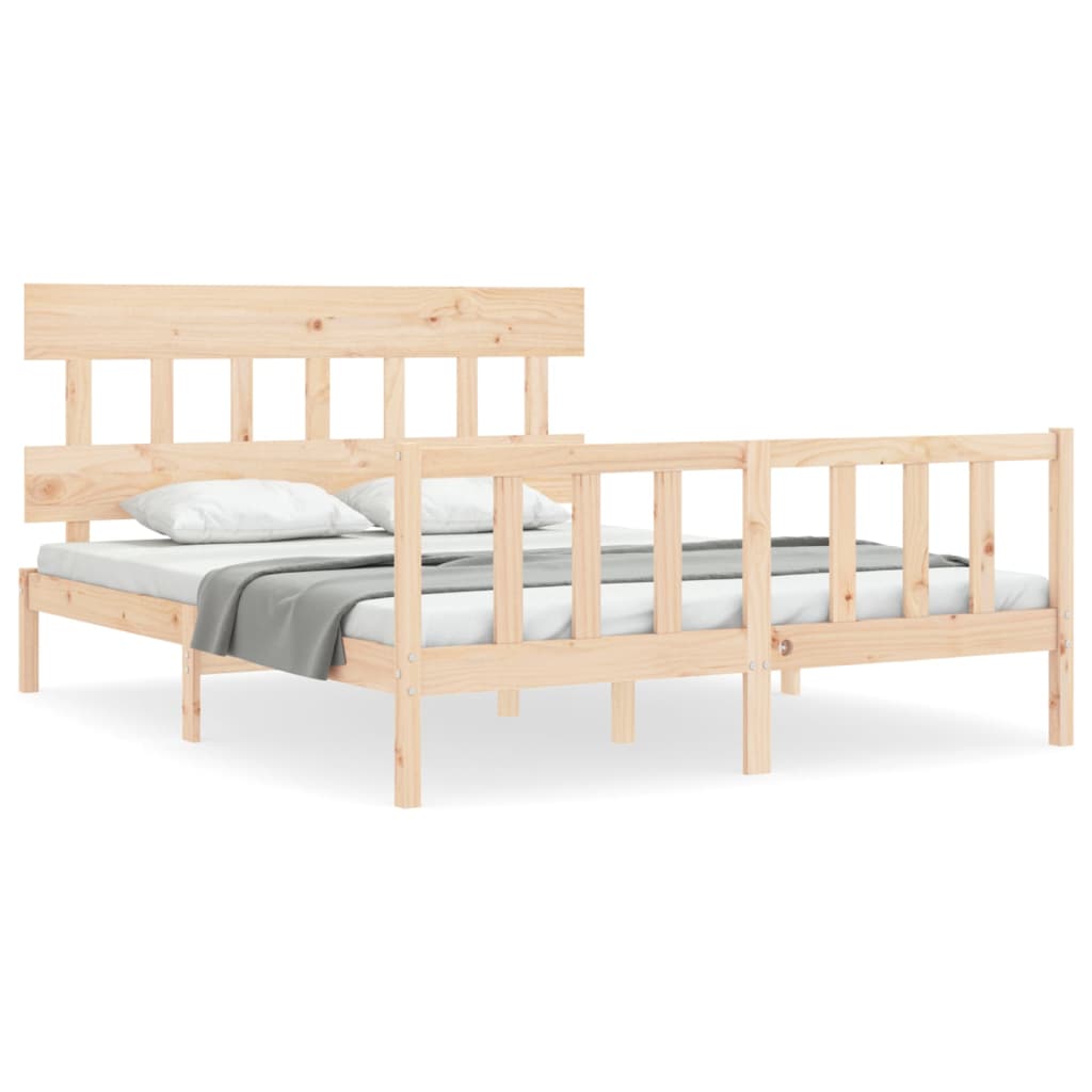 sengeramme uden madras 160x200 cm massivt fyrretræ