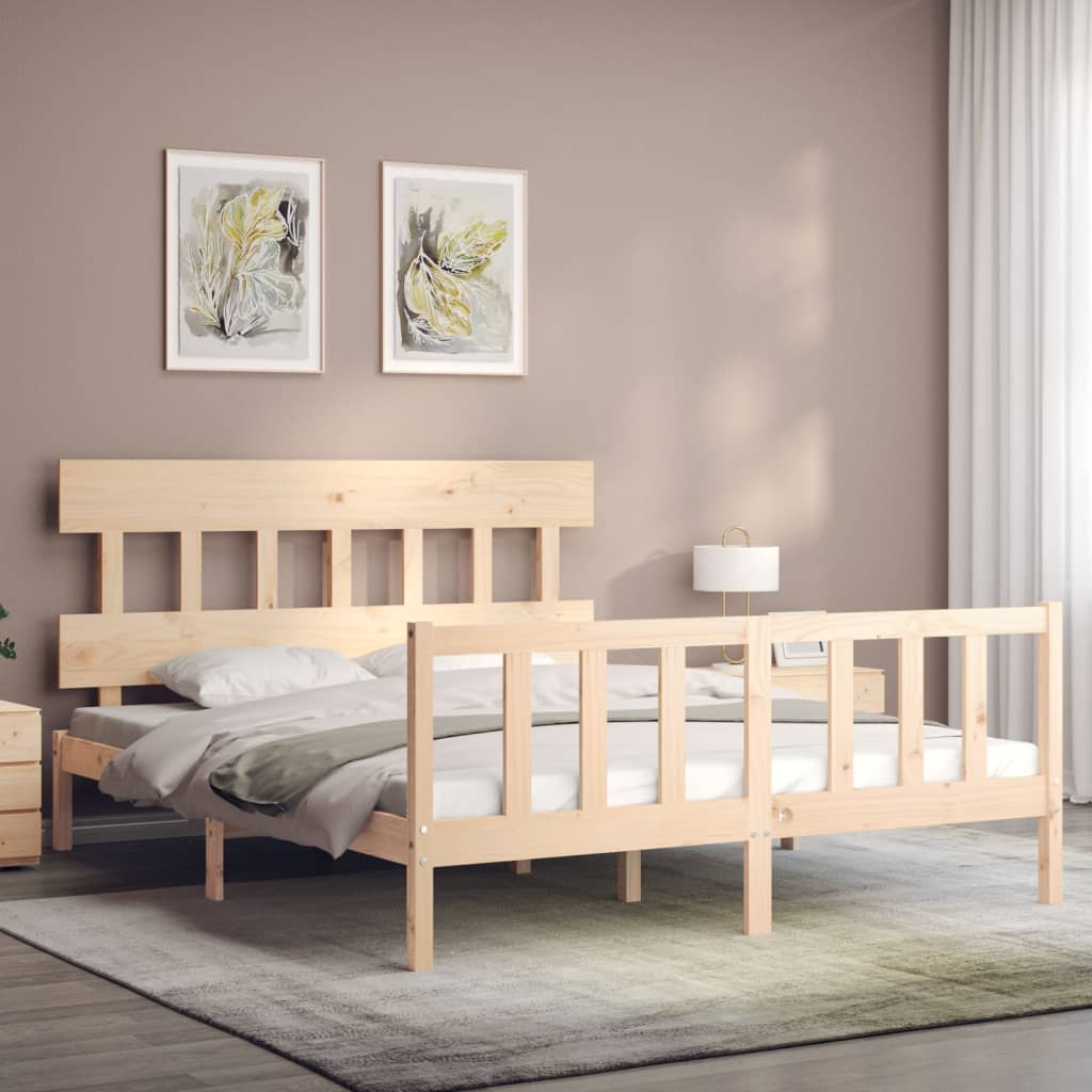 sengeramme uden madras 160x200 cm massivt fyrretræ